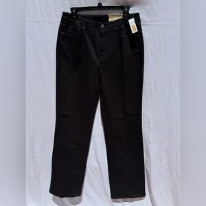 NWT! Talbots Women’s Black Boot-leg Capri Jeans with Embroidered Pockets